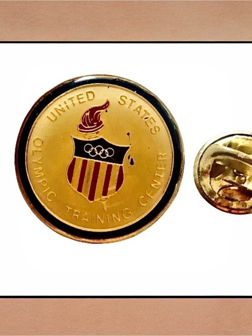 United States Olympic Training Center Push Pin Tack Brooch Flawed